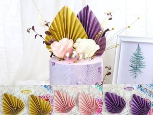 2pcs paper fan leaves