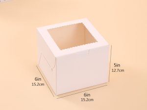 6x6x5 white cake box